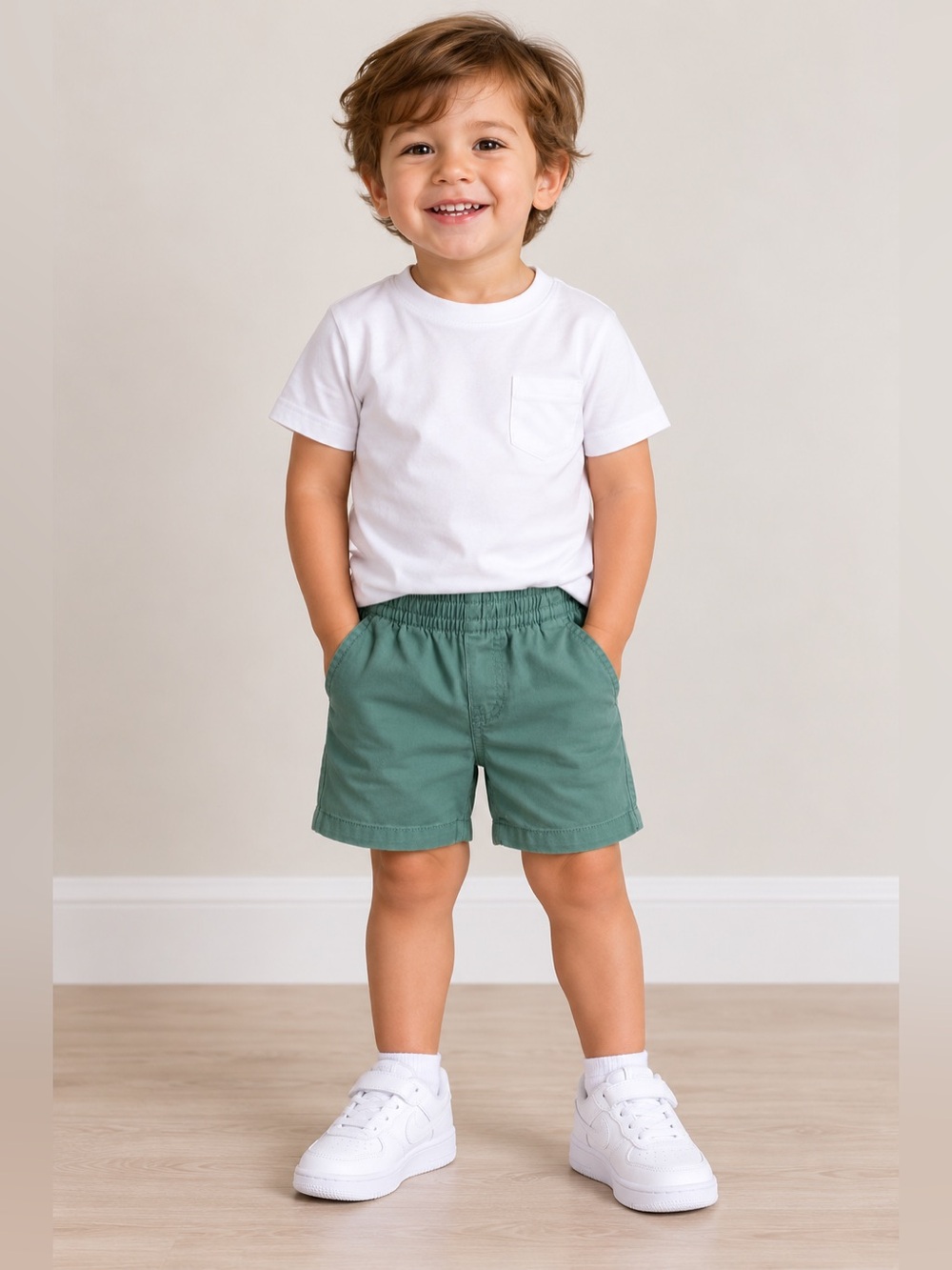 GAP Baby 18–24M Green Pull-On Shorts with Elastic Waist & Pockets